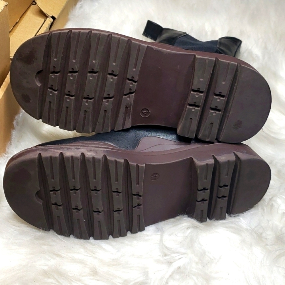 Dolls Kill Public Desire CHERRY BLACK CHUNKY SOLE CHELSEA ANKLE BOOTS 6 - Picture 15 of 16